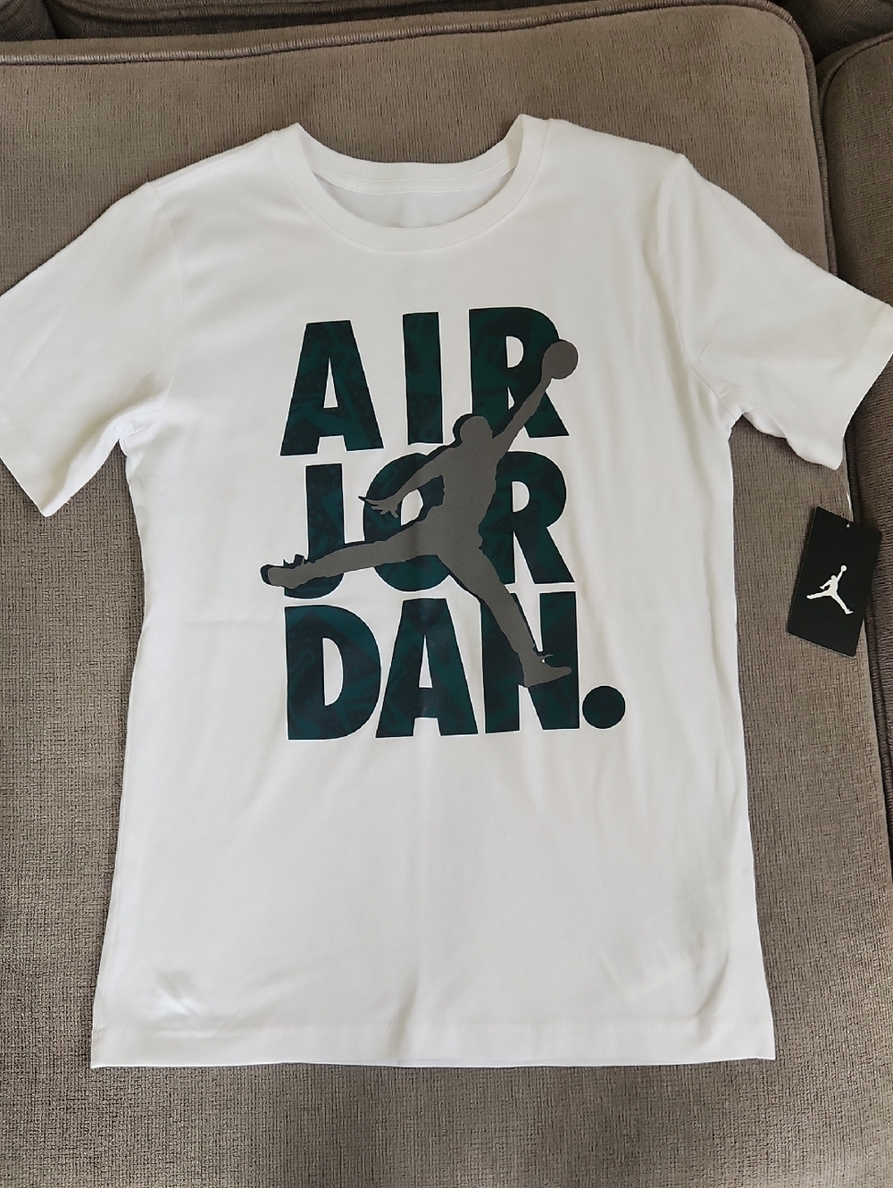 Air Jordan White Graphic Tee with Jumpman Logo